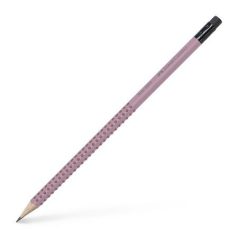   FABER-CASTELL Grafitceruza radírral, B, háromszögletű, FABER-CASTELL "Grip 2001", rózsaszín