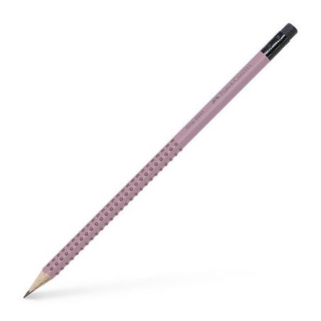 FABER-CASTELL Grafitceruza radírral, B, háromszögletű, FABER-CASTELL "Grip 2001", rózsaszín