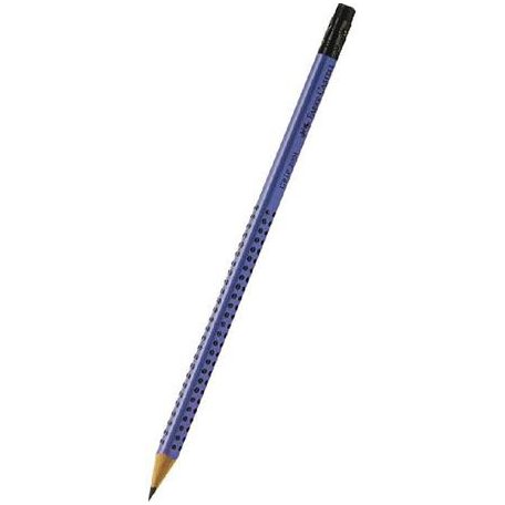 FABER-CASTELL Grafitceruza, radírral, B, háromszögletű, FABER-CASTELL "Grip 2001", kék