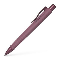   FABER-CASTELL Golyóstoll, 1 mm, XB, nyomógombos tolltest, bordó tolltest, FABER-CASTELL "Poly Ball Urban", kék