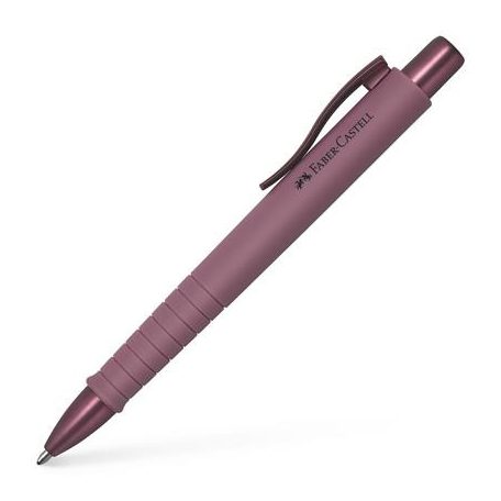 FABER-CASTELL Golyóstoll, 1 mm, XB, nyomógombos tolltest, bordó tolltest, FABER-CASTELL "Poly Ball Urban", kék