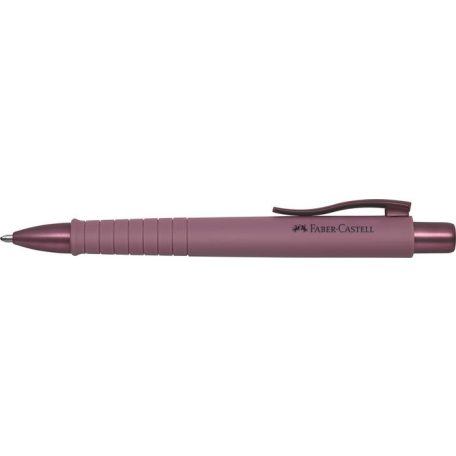FABER-CASTELL Golyóstoll, 1 mm, XB, nyomógombos tolltest, bordó tolltest, FABER-CASTELL "Poly Ball Urban", kék