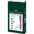 FABER-CASTELL Golyóstoll, 1 mm, XB, nyomógombos tolltest, bordó tolltest, FABER-CASTELL "Poly Ball Urban", kék