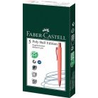 FABER-CASTELL Golyóstoll, 1 mm, XB, nyomógombos tolltest, korallpiros tolltest, FABER-CASTELL "Poly Ball Urban", kék