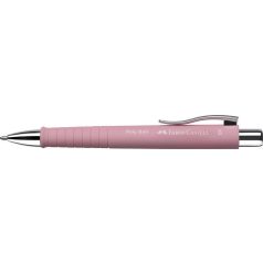   FABER-CASTELL Golyóstoll, 1 mm, XB, nyomógombos, rózsaszín tolltest, FABER-CASTELL "Poly Ball", kék