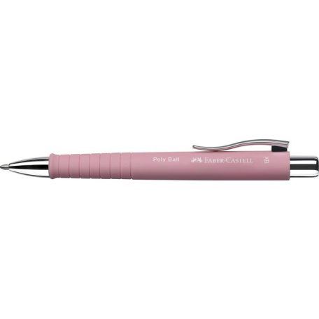 FABER-CASTELL Golyóstoll, 1 mm, XB, nyomógombos, rózsaszín tolltest, FABER-CASTELL "Poly Ball", kék
