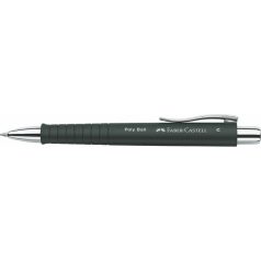  FABER-CASTELL Golyóstoll, 0,7 mm, nyomógombos fekete tolltest, FABER-CASTELL "Poly Ball", kék