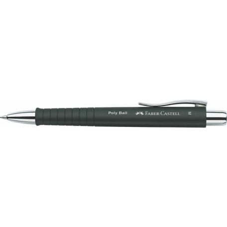 FABER-CASTELL Golyóstoll, 0,7 mm, nyomógombos fekete tolltest, FABER-CASTELL "Poly Ball", kék