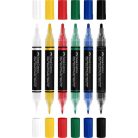 FABER-CASTELL Dekormarker készlet, 1,0/3,0 mm, kétvégű, akril, FABER-CASTELL "Shake&Paint", 6 különböző szín