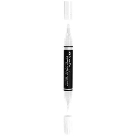FABER-CASTELL Dekormarker, 1,0/3,0 mm, kétvégű, akril, FABER-CASTELL "Shake&Paint", fehér
