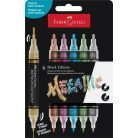 FABER-CASTELL Dekormarker készlet, 1,0/3,0 mm, kétvégű, akril, FABER-CASTELL "Shake&Paint", 6 különböző metál szín