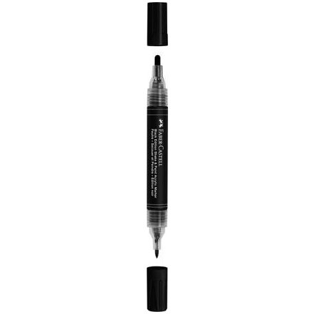 FABER-CASTELL Dekormarker, 1,0/3,0 mm, kétvégű, akril, FABER-CASTELL "Shake&Paint", fekete