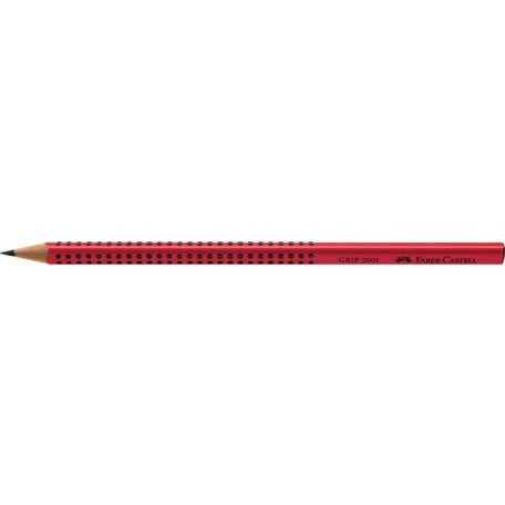 FABER-CASTELL Grafitceruza, B, háromszögletű, FABER-CASTELL "Grip 2001", piros
