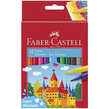 FABER-CASTELL Filctoll készlet, FABER-CASTELL, 12 különböző szín"Castle"