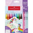 FABER-CASTELL Filctoll készlet, FABER-CASTELL "Unikornis" 10 különböző szín + 3 csillámos