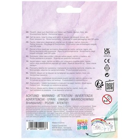FABER-CASTELL Filctoll készlet, FABER-CASTELL "Unikornis" 10 különböző szín + 3 csillámos