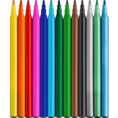   FABER-CASTELL Filctoll készlet, FABER-CASTELL "Dinoszaurusz" 10 különböző szín + 3 metál