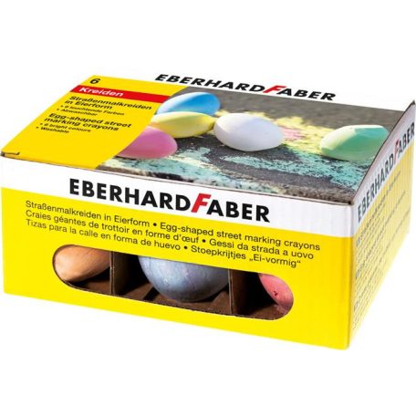 EBERHARD FABER Aszfaltkréta, tojás alakú, EBERHARD FABER, 6 különböző szín
