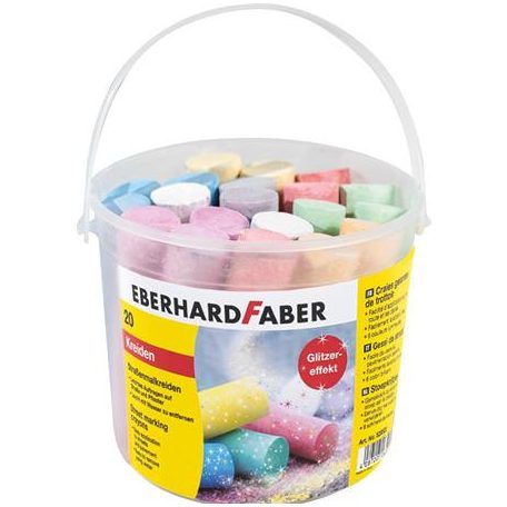 EBERHARD FABER Aszfaltkréta, 20 darabos,  EBERHARD FABER, 6 csillámos szín