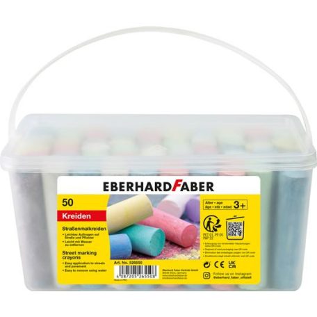 EBERHARD FABER Aszfaltkréta, 50 darabos,  EBERHARD FABER, 8 különböző szín