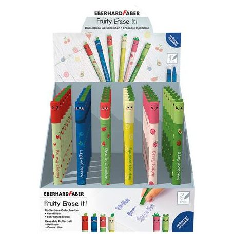 EBERHARD FABER Rollertoll display, 0,7 mm, törölhető, EBERHARD FABER, gyümölcsös, kék
