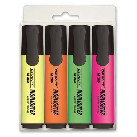 GRANIT Szövegkiemelő készlet, 1-5 mm, GRANIT "M260", 4 különböző szín