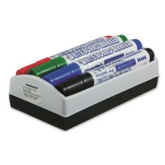  GRANIT Táblamarker készlet, 2-3 mm, kúpos, tolltartóval, GRANIT "M460", 4 különböző szín + táblatörlő