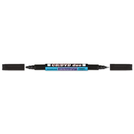 GRANIT Alkoholos marker, CD/DVD, 0,4/1,5-2,5 mm, kúpos, kétvégű, GRANIT "Piccolo M830", fekete