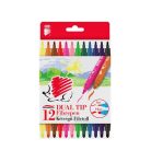 ICO Filctoll készlet, 1/3 mm, kétvégű, ICO "Süni 300 DUO", 12 különböző szín