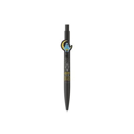 ICO Golyóstoll, 0,8 mm, nyomógombos, ICO "Astronaut", fekete-fehér