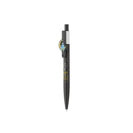 ICO Golyóstoll, 0,8 mm, nyomógombos, ICO "Astronaut", fekete-fehér