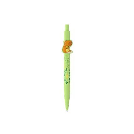ICO Golyóstoll, 0,8 mm, nyomógombos,  ICO "Capybara", pasztell zöld