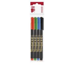   ICO Alkoholos marker készlet, CD/DVD, 0,5 mm, ICO, 4 különböző szín