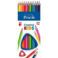   ICO Színes ceruza készlet, háromszögletű, ICO "Creative kids", 12 különböző szín