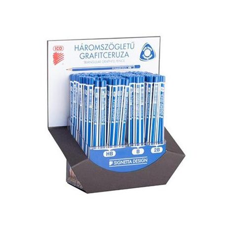 ICO Grafitceruza display, háromszögletű, HB,B,2B, ICO "Signetta"