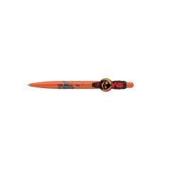   ICO Golyóstoll, 0,8 mm, nyomógombos, narancssárga mintás tolltest, ICO "Halloween", kék