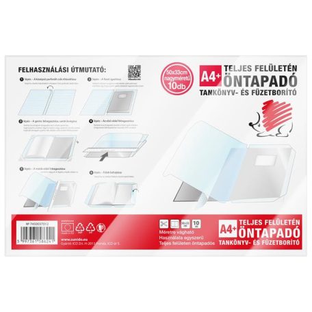 ICO Öntapadó füzet- és könyvborító, A4, víztiszta, öntapadó, ICO "Süni"