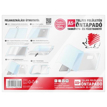 ICO Öntapadó füzet- és könyvborító, A5, víztiszta, öntapadó, ICO "Süni"