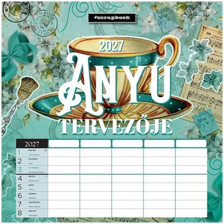 LIZZYCALENDAR Falinaptár, 29x29 cm, LIZZYCALENDAR "Anyu tervezője Scrapbook Style"