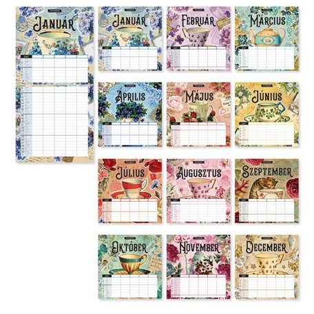 LIZZYCALENDAR Falinaptár, 29x29 cm, LIZZYCALENDAR "Anyu tervezője Scrapbook Style"
