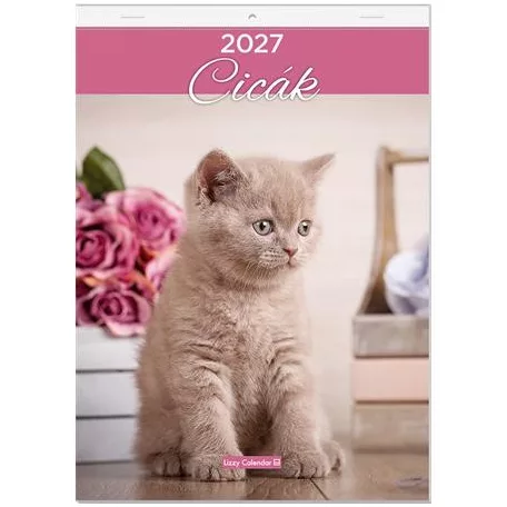 LIZZYCALENDAR Falinaptár, A4, LIZZYCALENDAR "Cicák"