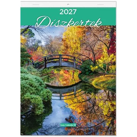 LIZZYCALENDAR Falinaptár, A4, LIZZYCALENDAR "Díszkertek"