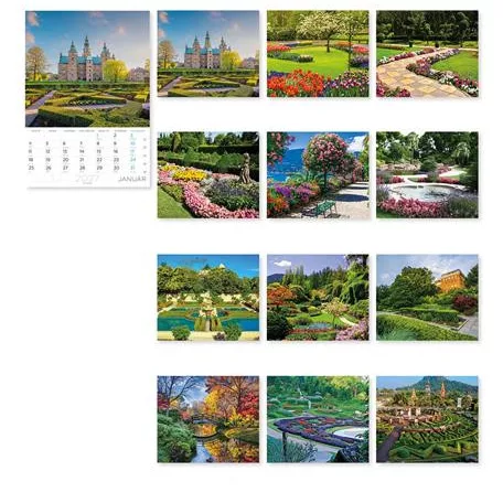 LIZZYCALENDAR Falinaptár, A4, LIZZYCALENDAR "Díszkertek"