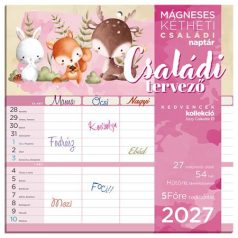   LIZZYCALENDAR Falinaptár, mágneses, kétheti, 22x22 cm, LIZZYCALENDAR "Családi tervező"