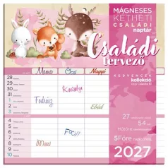   LIZZYCALENDAR Falinaptár, mágneses, kétheti, 22x22 cm, LIZZYCALENDAR "Családi tervező"