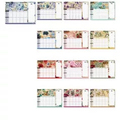   LIZZYCALENDAR Falinaptár, mágneses, kétheti, jegyzettömbbel, 22x30 cm, LIZZYCALENDAR "Anyu tervezője Scrapbook Style"