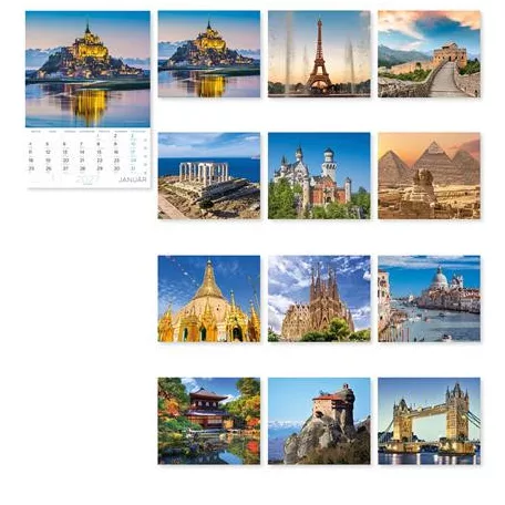 LIZZYCALENDAR Falinaptár, A4, LIZZYCALENDAR "A világ csodái"