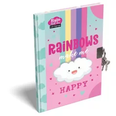   LIZZYSULI Emlékkönyv, lakattal, A5, keményfedeles, LIZZYSULI, "Lollipop Rainbow"