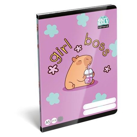 LIZZYSULI Füzet, tűzött, A5, kockás, 32 lap LIZZYSULI, "Lollipop Capybara", "27-32"