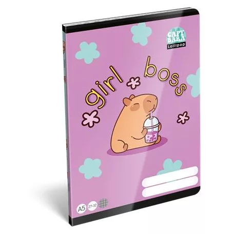 LIZZYSULI Füzet, tűzött, A5, kockás, 32 lap LIZZYSULI, "Lollipop Capybara", "27-32"